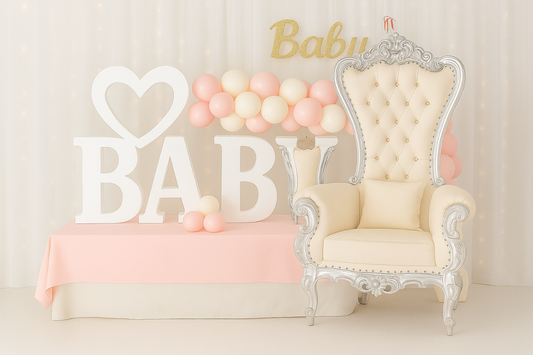 Silver Tufted Throne Chair