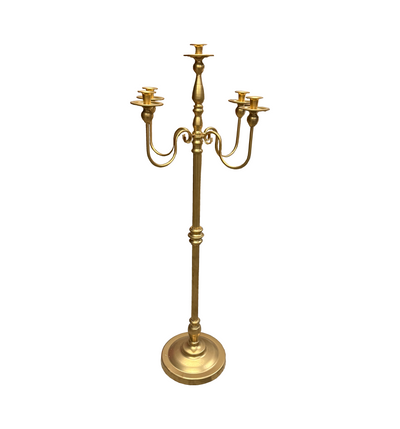 Gold Ornate Floor Candelabra - 5 Light