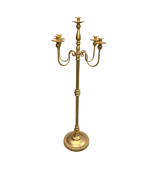 Gold Ornate Floor Candelabra - 5 Light