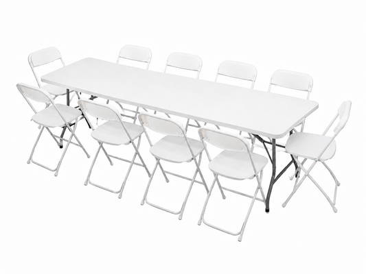 8ft Table & 10 Chairs
